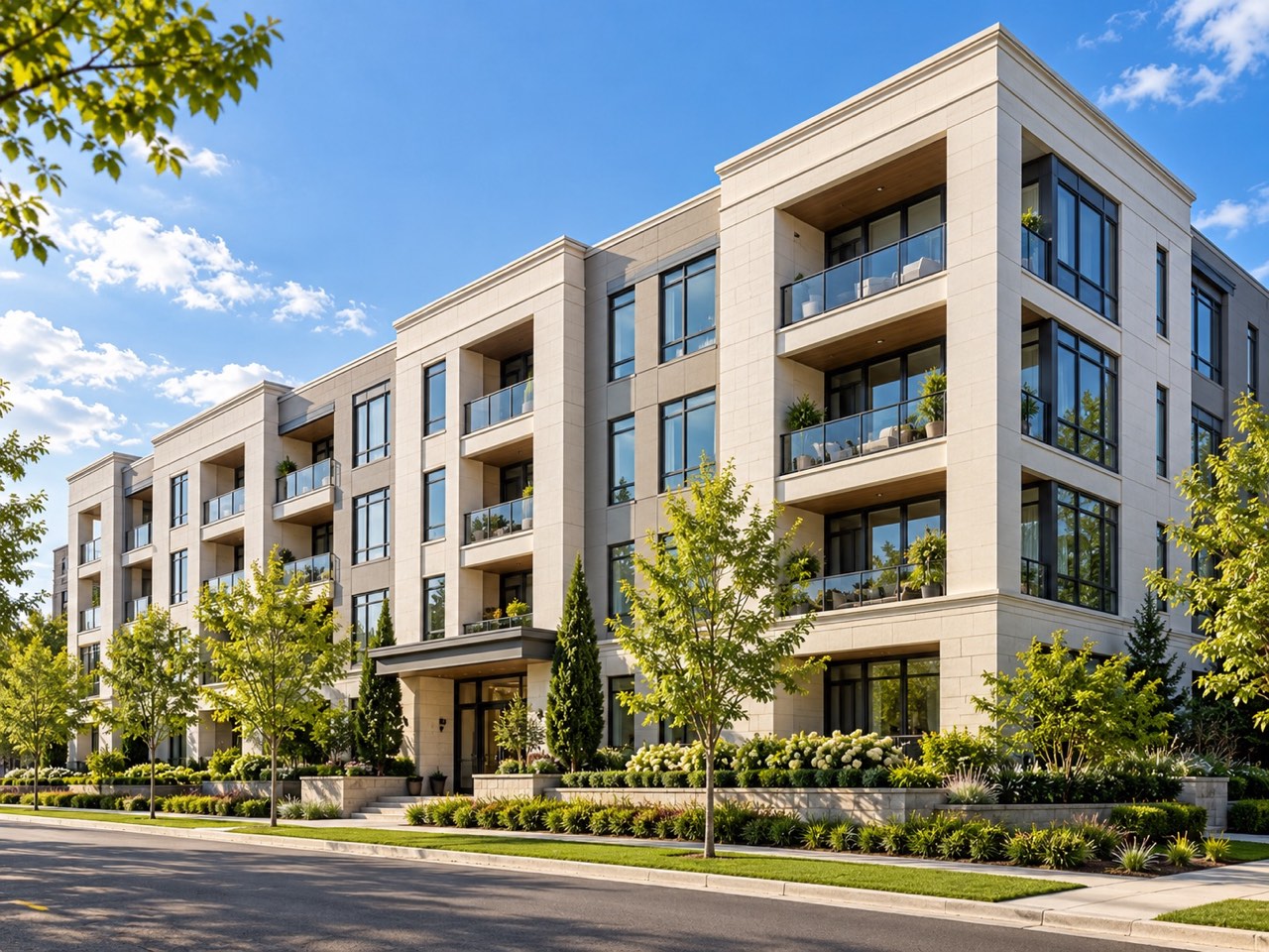 Illustrative contemporary multifamily property